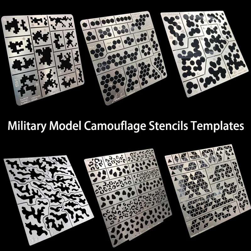 Military Model Camouflage Hollow Spray Plate Model Tool Stencils Template 1/32 1/35