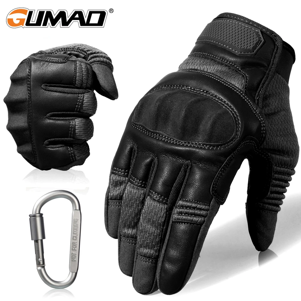 Tactical Gloves PU Leather Touch Screen Combat Airsoft Hiking Cycling Climbing Shooting Full Finger Gloves Men Protective Gear