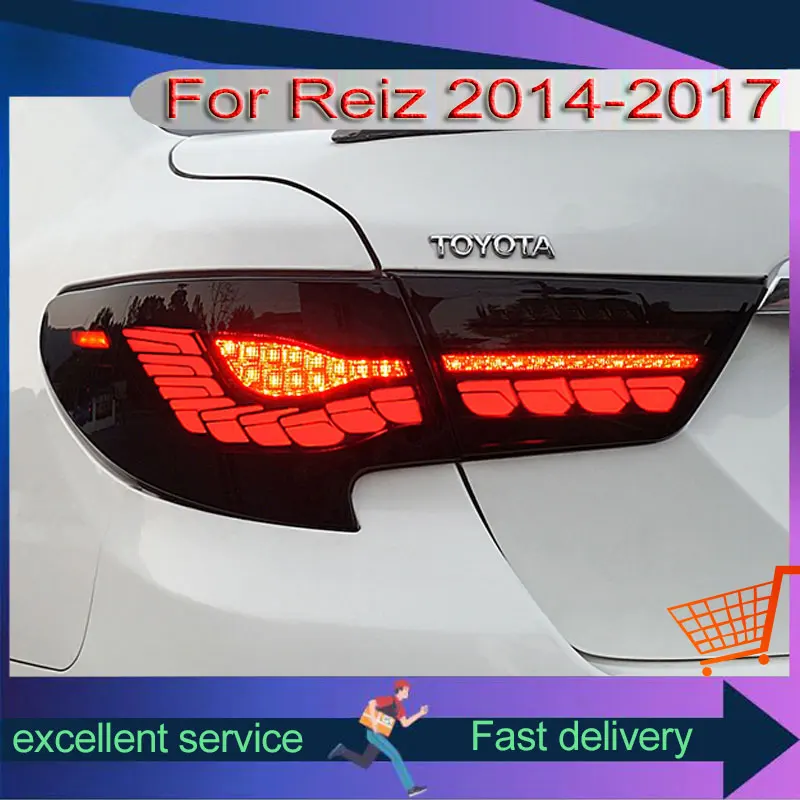 Car For Toyota 2013-2019 Mark X Reiz Tail Lamp Upgrade DRL Dragon Scale Style Rear Light LED Turn Signal Brake Auto Accessories