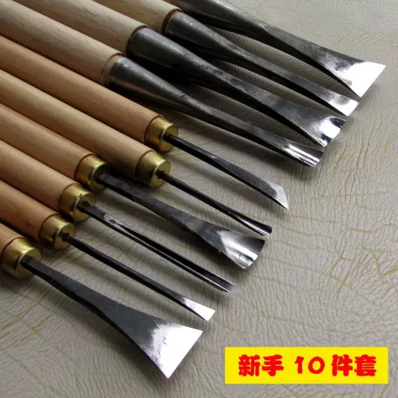 10 Pieces Hand Wood Chisel General Details Carving Knives Tools Set Made By Hand