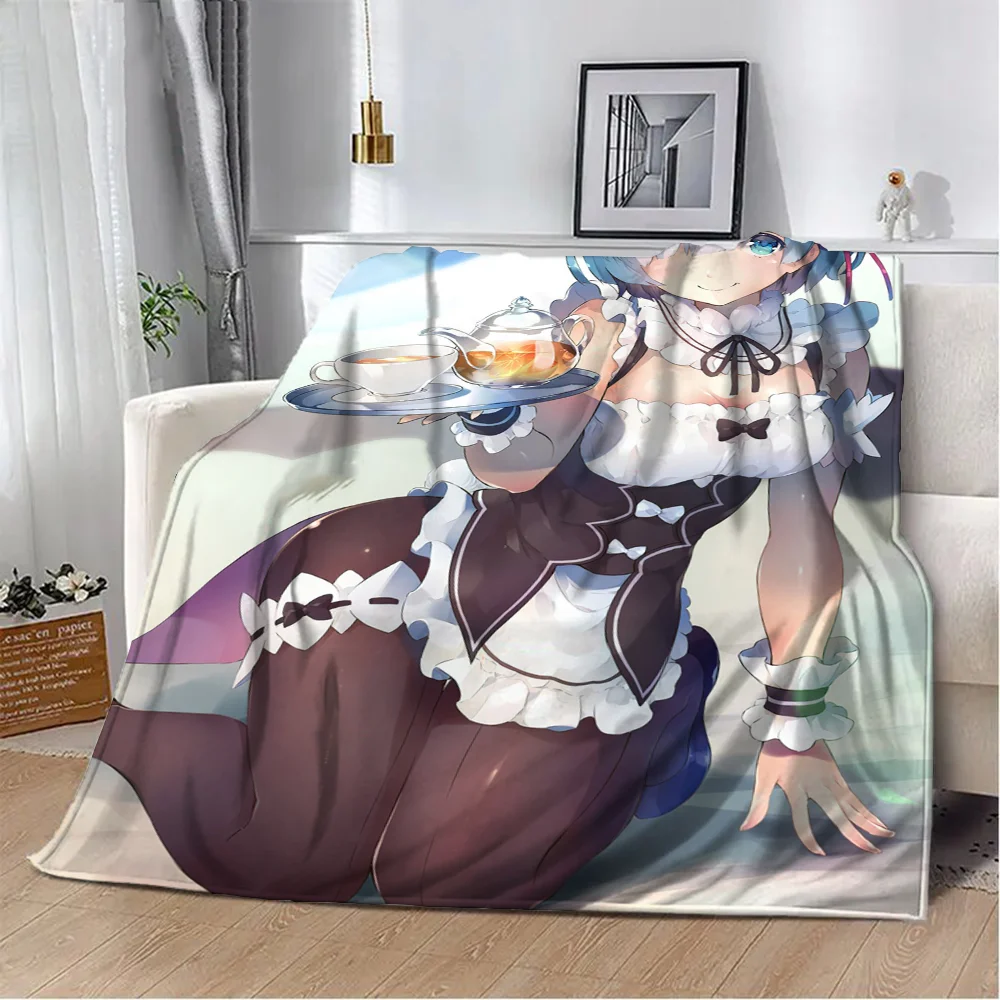 R-re Zero Bed Throw Blankets and Throws Cute Throw Blanket Fluffy Decorative Blankets for Sofa Home Interior Luxury Bedding Soft