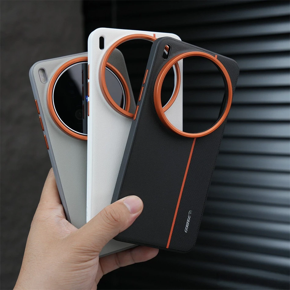 Trójkolorowe skórzane etui patchworkowe z MagSafe do Vivo X100 X300 Ultra X100s X200s X300s X200 Pro Mini, z metalową osłoną obiektywu. — zdjęcie produktu 2