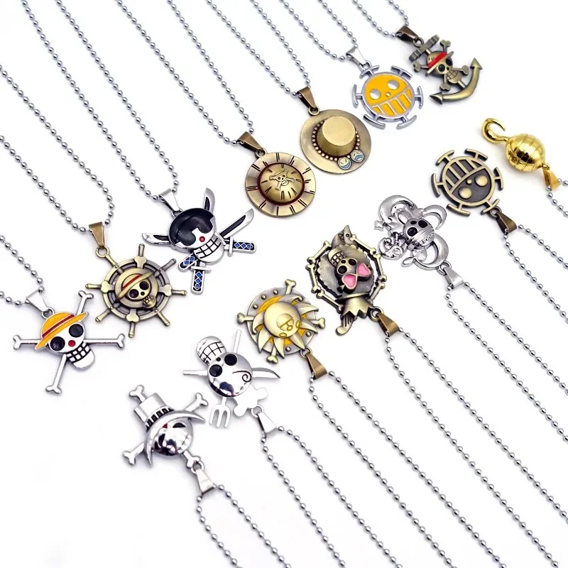 New One Piece Anime Peripheral Necklace Chopper Pendant Luffy Ace White Bearded Straw Hat Decoration Children's Birthday Gift