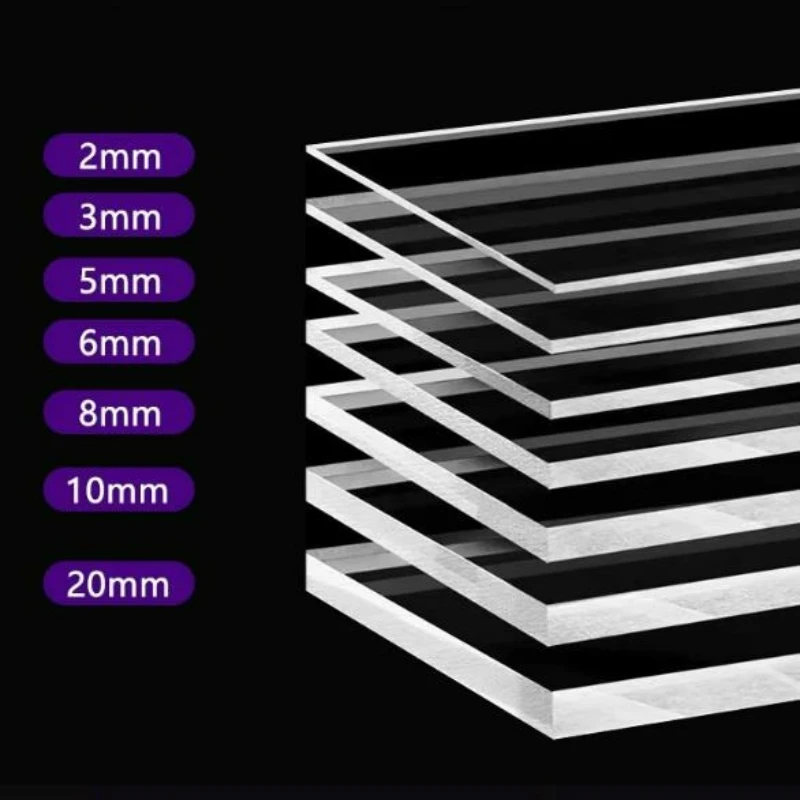 1pcs Thick 8mm~20mm Transparent Acrylic Plate Plexiglass Organic Glass Board for Jewellery Toys Multi-Functional Storage Shelf