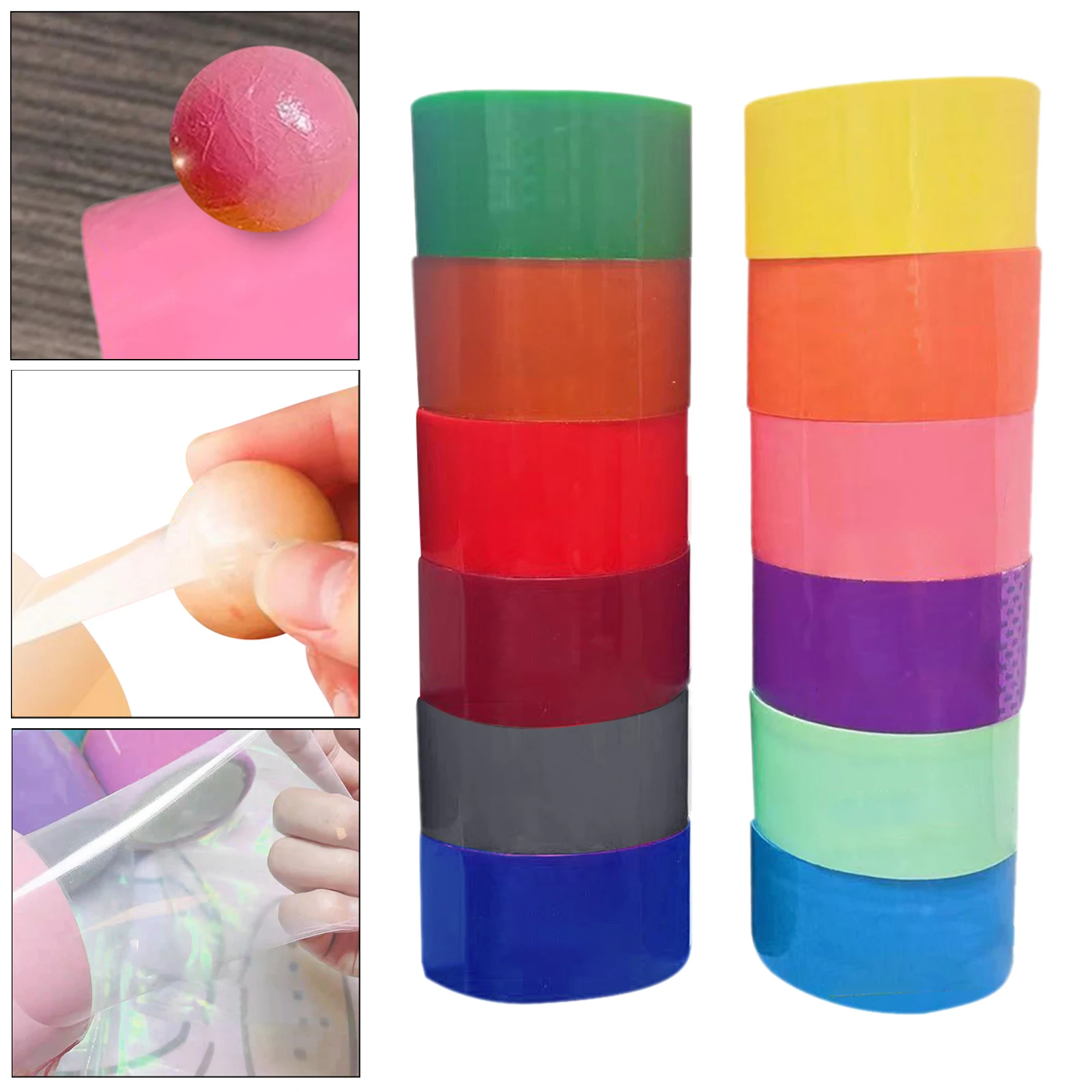 6/12 rotoli nastro adesivo a sfera nastro a sfera di decompressione antistress nastro a sfera appiccicoso fai da te giocattoli colorati regalo divertente per bambini adulti