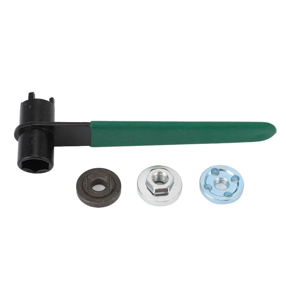 180mm Length Angle Grinder Wrench Chrome Vanadium Steel 4-Claw Hex Socket Backing Plate Tool Anti-Slip Handle