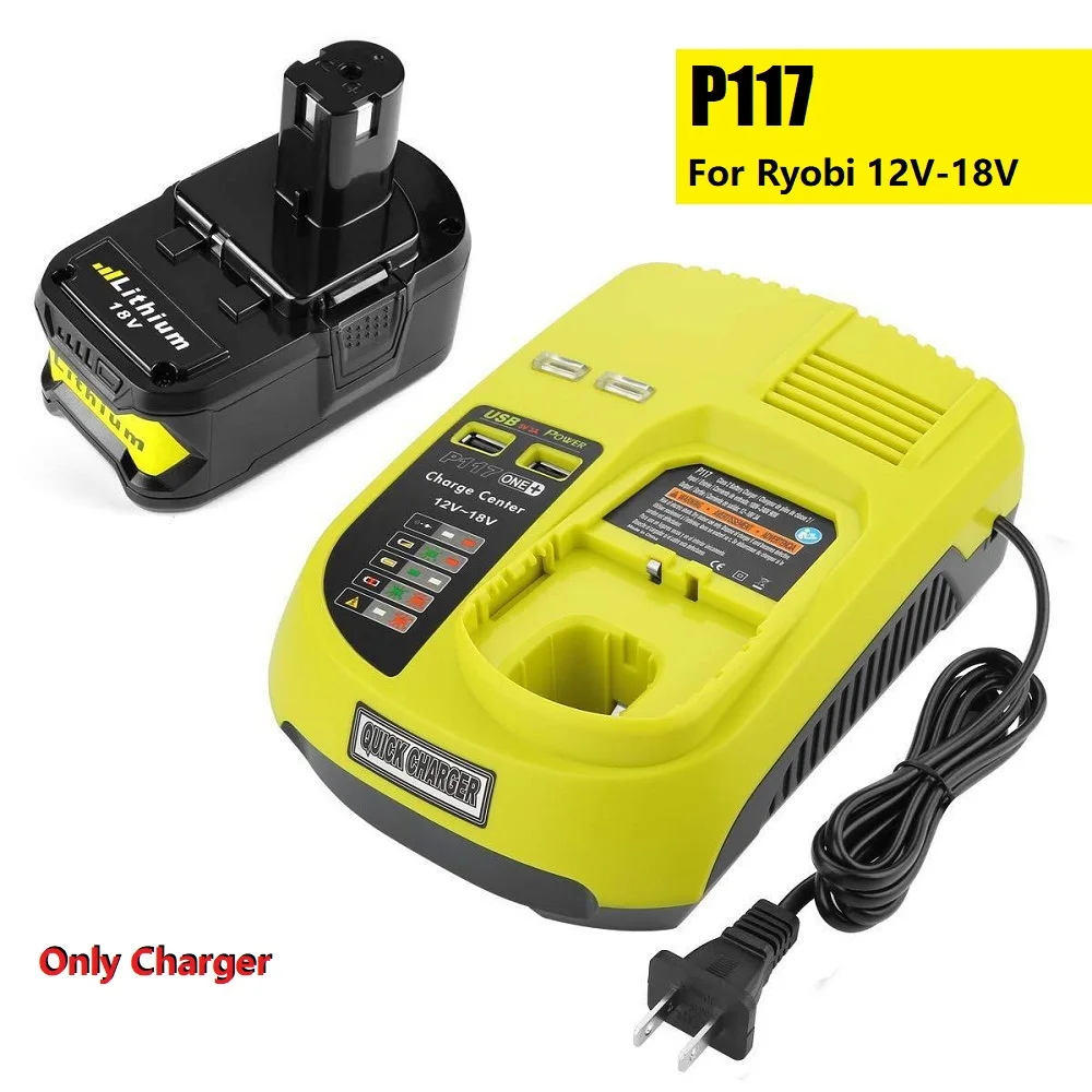 

3A Li-ion Battery Charger for Ryobi 12V-18V ONE+ P104 P105 P107 P108 BCL1418 Rechargeable Lithium-Ion Ni-Mh/Ni-Cd Replacement