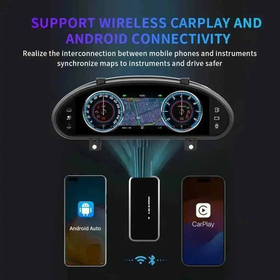 Carplay لـ Maserati GranTurismo GT 2004-2015 أداة LCD للسيارة عداد السرعة ترقية خريطة العنقودية الذكية متعددة العرض العالي