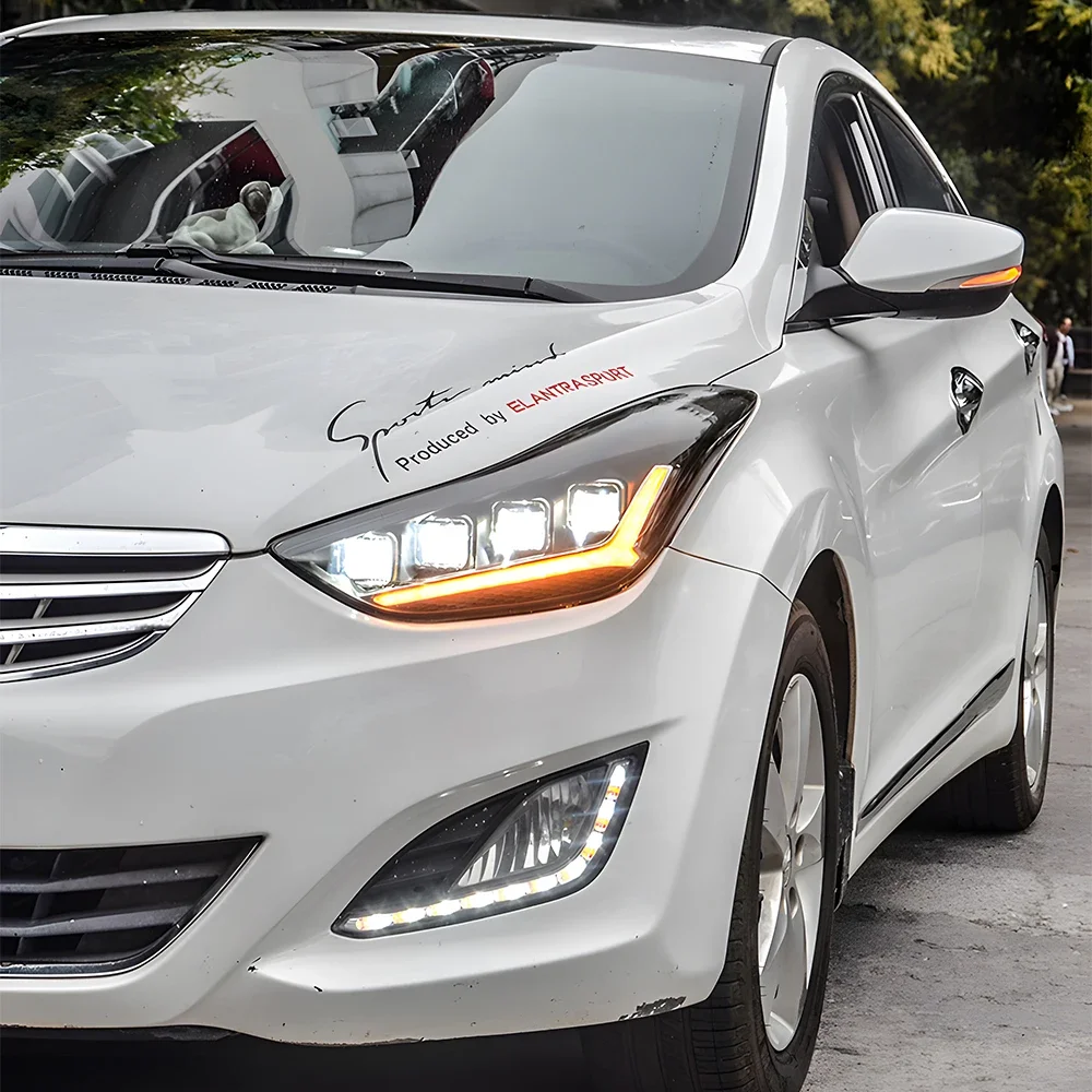 

Автомобильные фары для Hyundai Elantra V 2012-2016, обновленный проектор, 4-объективная передняя лампа, стиль Century, светодиодные аксессуары для авто сборки