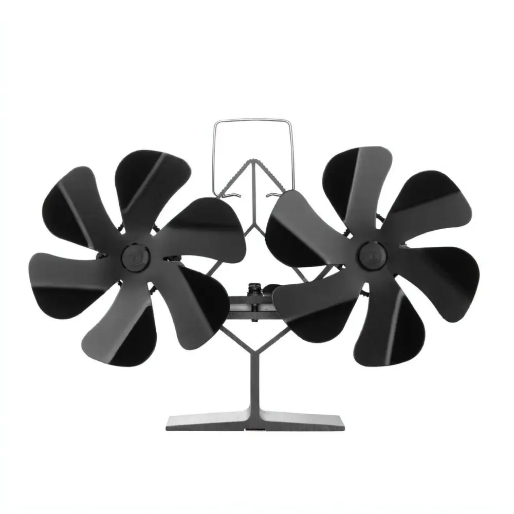 Efficient Heat Powered Fireplace Fan Dual Rotor Thermal Blower Quiet Airflow For Wood Pellet Stove Home Warmth Tool