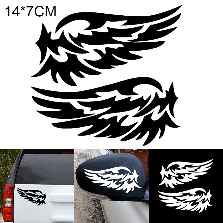 

1pc 14 x 7CM Angel Wings Car Stickers Outdoor Reflective Car Motorcycle Body / Bumper / Hood / Decals Window / Scratch Sticker