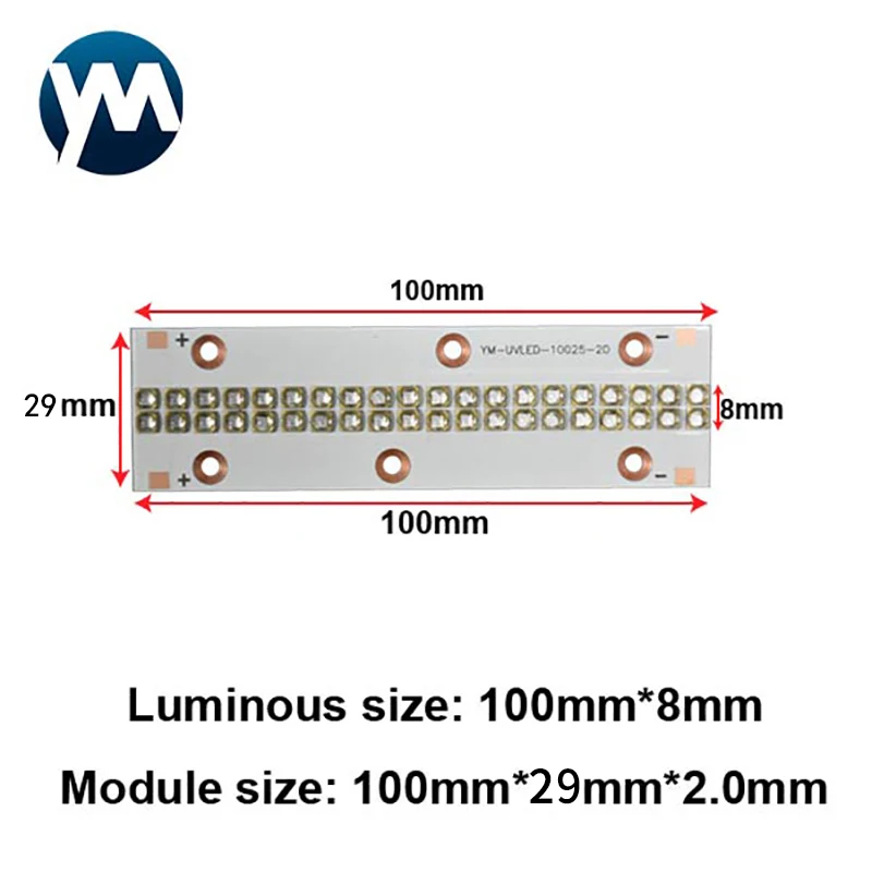 3535 UV ledes Modul 120W UV led365nm Szalmaszál ledes 385nm ligh 405nm Kvarc objektív számára Keményedés