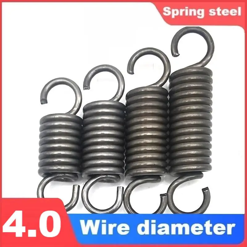 Spring Steel Single Hook Spring, Tension Spring, Wire Dia 4mm, Outer Dia 22/25/30/35mm, Length 80-380mm, Can Be Customized