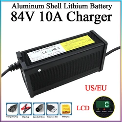 New84V 10A 840W High Power Lithium Battery Charger LCD With Fan Aluminum Shell For 20S 72V E-two wheeleds etc Cell Fast Charging