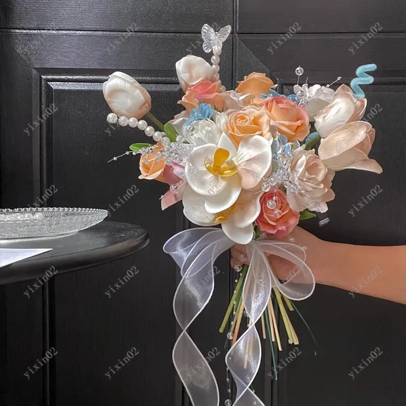 

DIY Flower Bouquet Material Kit Artificial Handheld Flowers for Graduation Festival Gifts & Photo Props