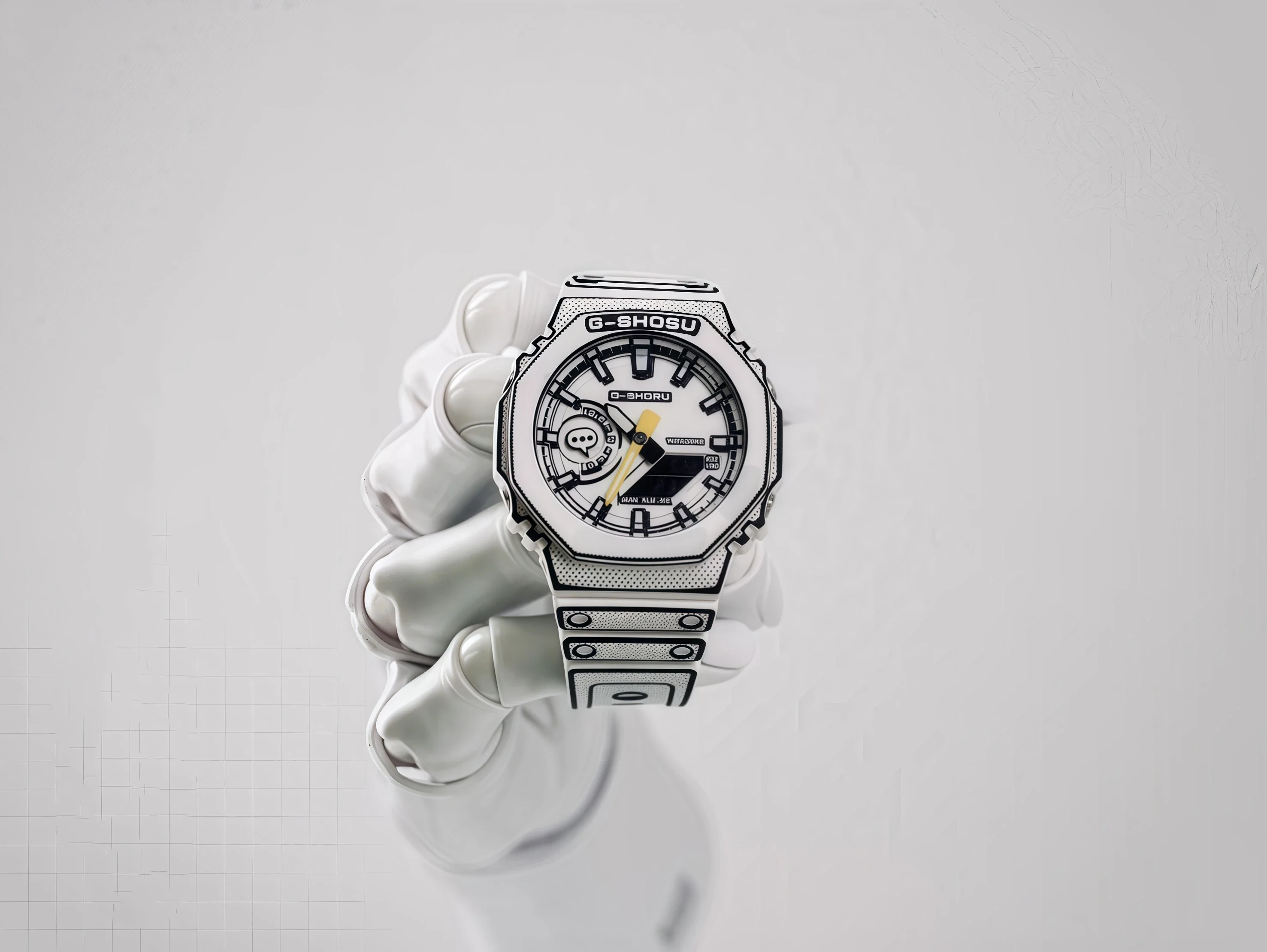 コミックスポーツ電子ユニセックスウォッチ LED ワールドタイム自動ハンドリフトライトデュアルディスプレイ