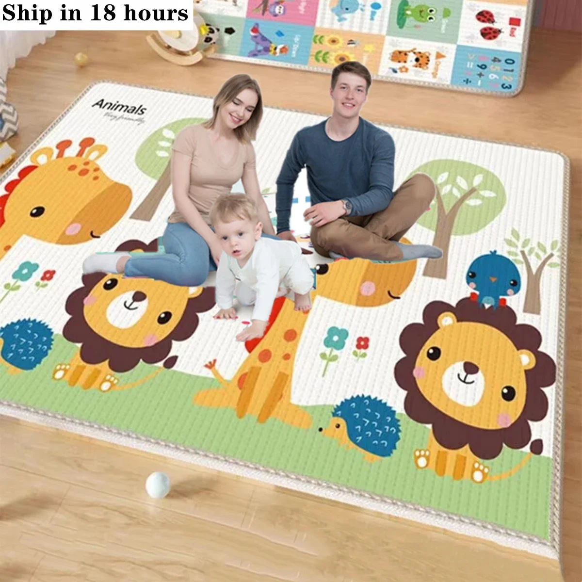 1cm XPE Environmentally Friendly Thick Baby Crawling Play Mats Folding Mat Carpet Play Mat for Children's Safety Mat Rug Playmat