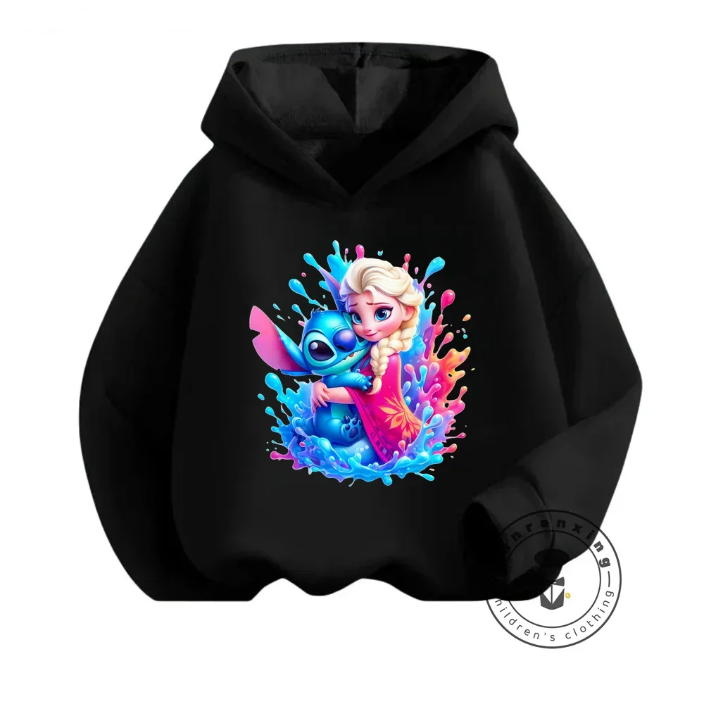 Cuddly Elsa Princess Cartoon Emblazoned Sweatshirts for Kids Kawaii and Snug This Fall Winter Lovely for Rainy November Walks