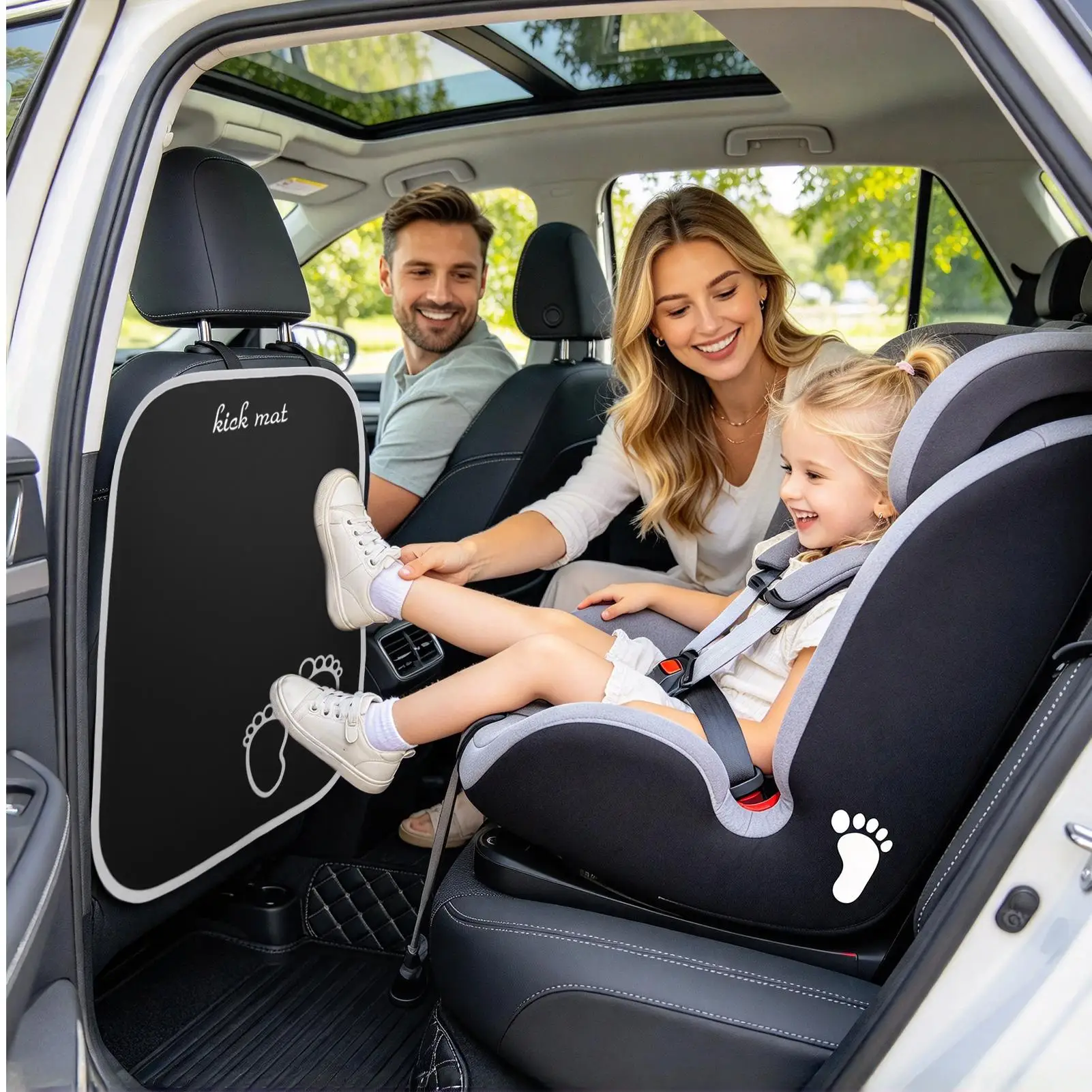 Car Kick Mats for Kids Waterproof Mud Protection Dirt Resistant Car Seat Kick Protector for Trailer RV Sedan Pickup Tractor