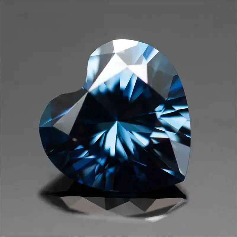 

Moissanite Stone Primary Color Royal Blue Heart Cut Lab Created Diamond For Jewelry Making Materials With GRA Certificate