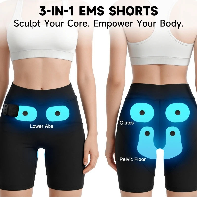 Wireless 3-in-1 Yoga Toning Pants New 3-zone Independent Control Shaping Shorts Targeted Abdomen Glutes & Pelvic Floor Support
