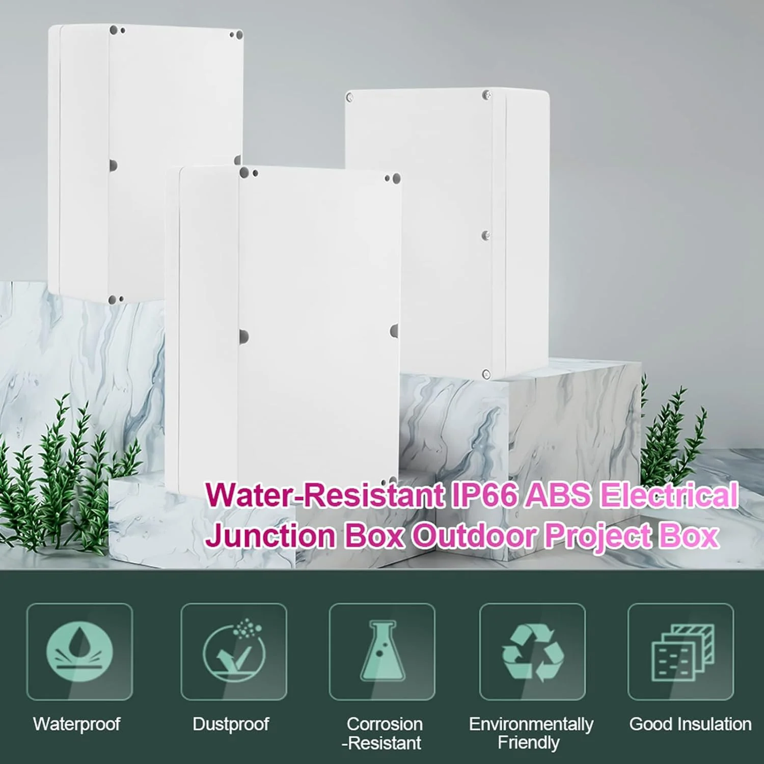 IP67 Waterproof Junction Box F Series Plastic Outdoor ABS Sealed Wiring Junction Enclosure for Electrical Instrument Project