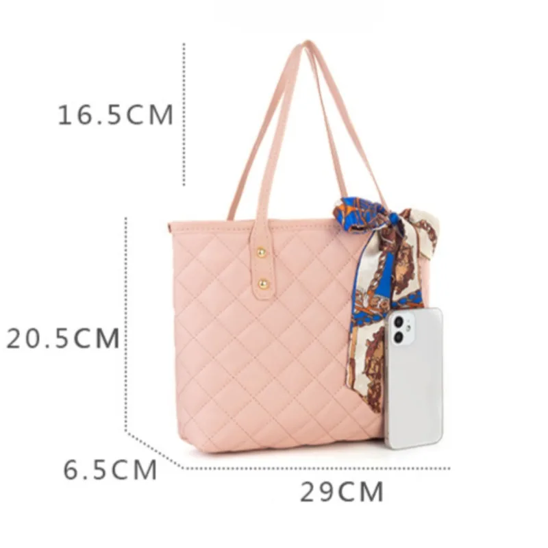 سعة كبيرة Lingge التطريز حقيبة جديدة عصرية بسيطة وشاح حمل حقيبة الساخن بيع واحد الكتف دلو حقيبة حقائب للنساء