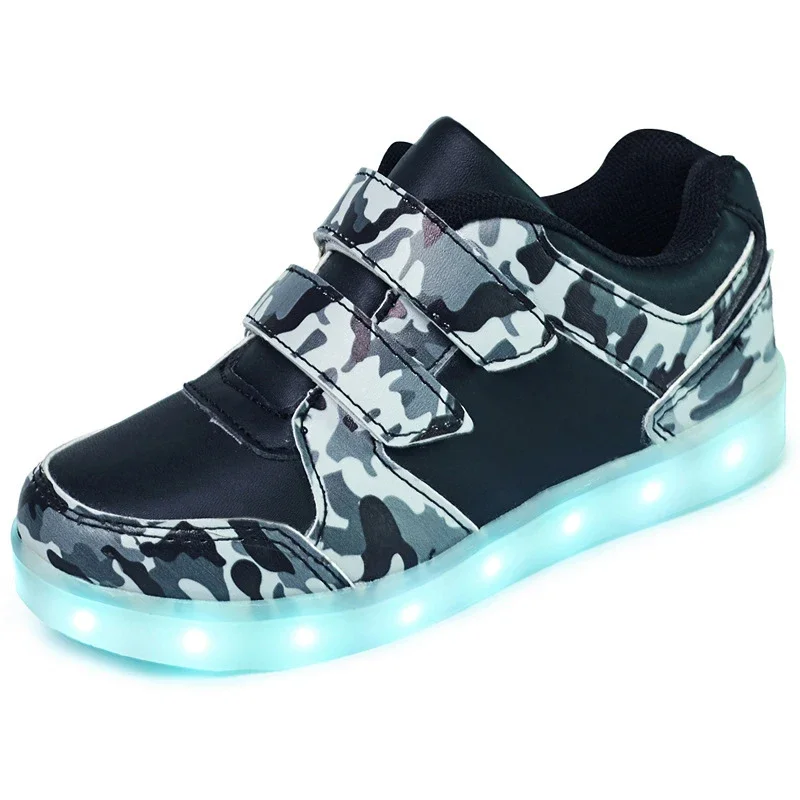 Size 25-37 Girls USB Charger Schoenen Kids Chaussure Enfant Luminous Glowing Sneaker with Light Sole Children LED Shoes for Boys