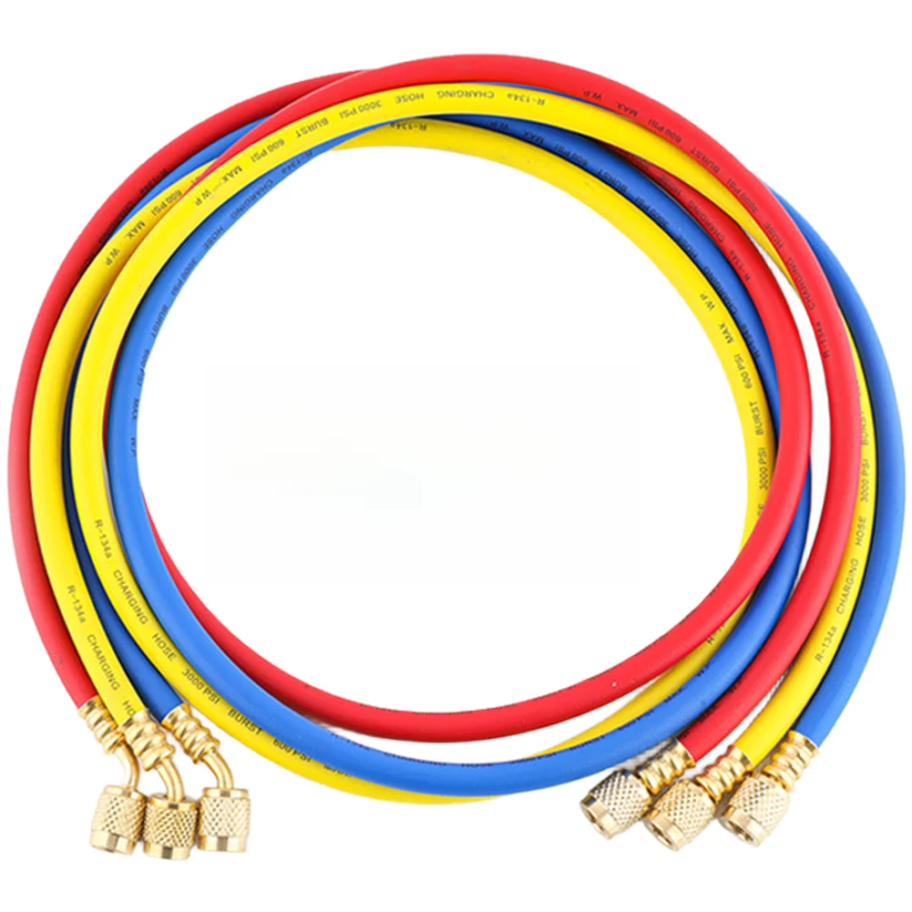 R134a AC Charging Hose Dual English Tube 2m 5m Rubber Hose with Brass Fittings for Car Air Conditioning Maintenance