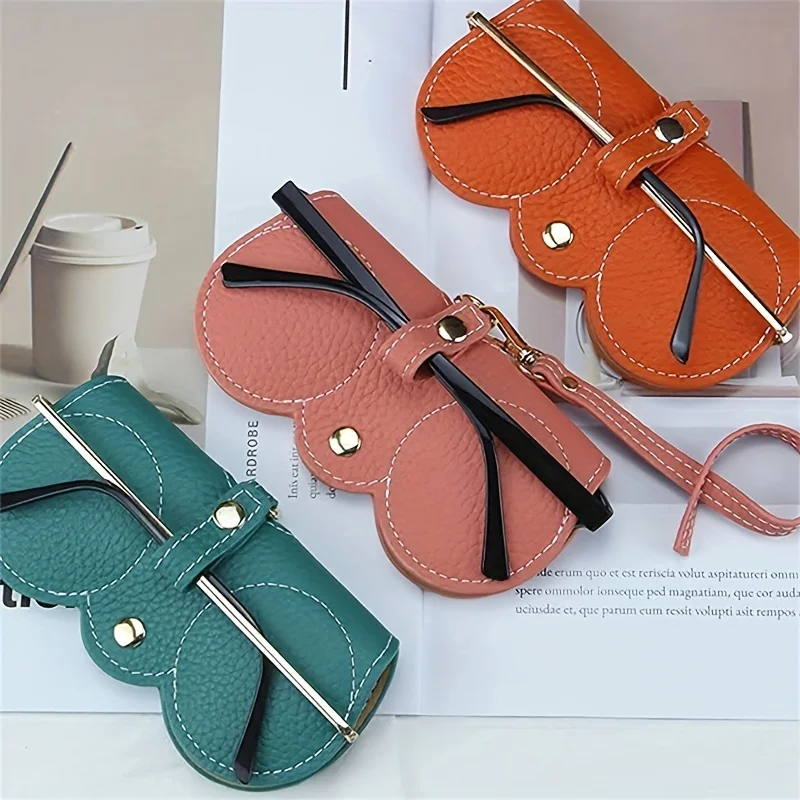 1pc Cute PU Leather Sunglasses Reading Glasses Pouch Glasses Cover Glasses Bag Travel Eyewear Accessory