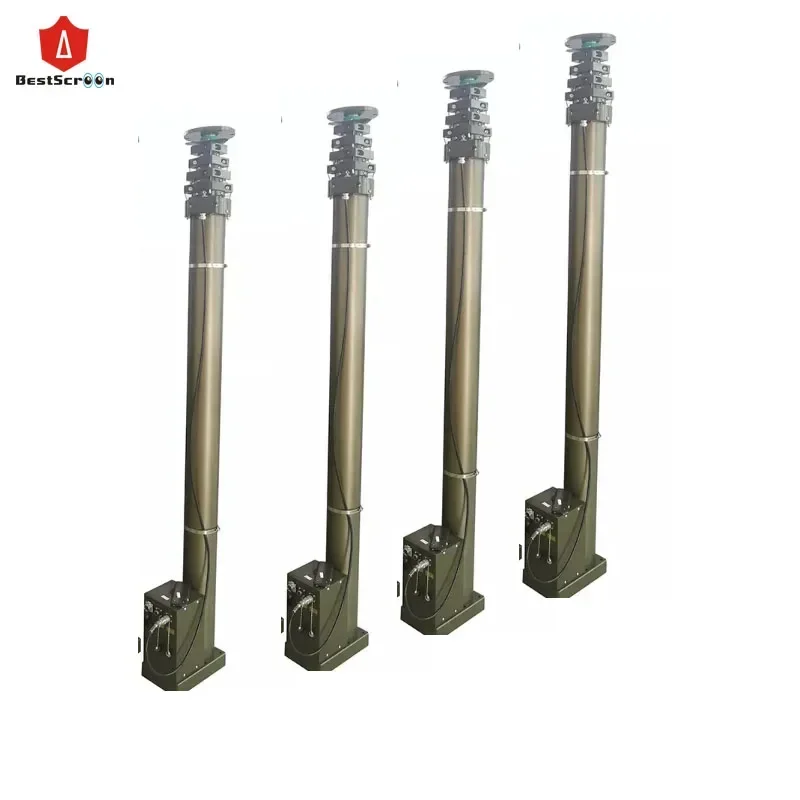 customized 2-20m height motor driven telescopic mast electric motor  telescopic mast pole