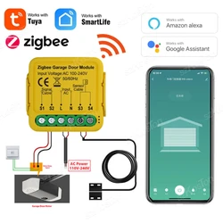 Tuya ZigBee Garage Door Opener Controller Smart Garage Door Voice Remote Control Switch Works with Alexa Google Home Smart Life