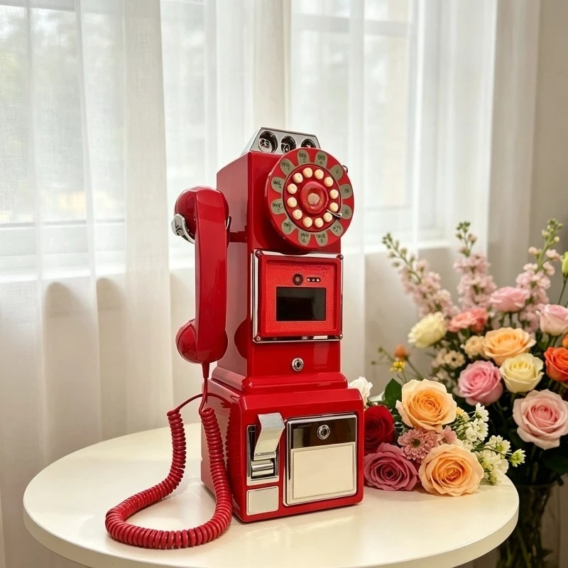 Vintage message phone video message machine phone retro wedding decoration ornament