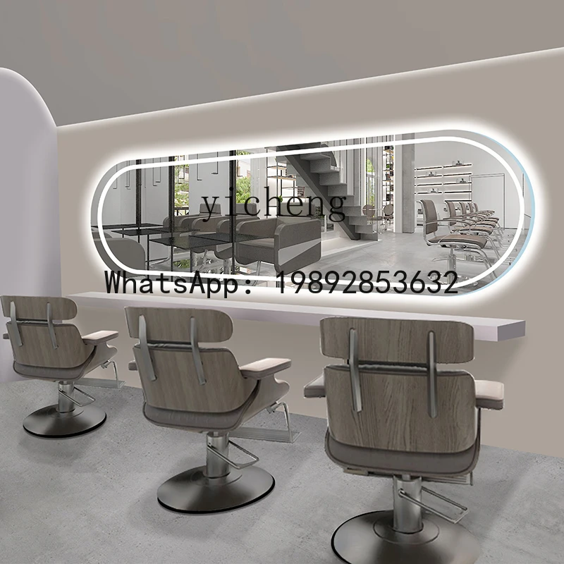 H3  barber shop mirror horizontal hanging hair dyeing and perming salon special hair salon mirror table high-end Chase mirror
