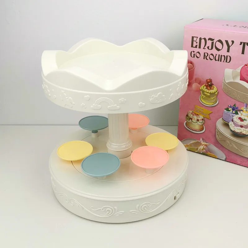 

Double Layered Music Electric Rotary Machine Automatic Carousel Display Stand Can Be Paired With Small Panda Bubu And Yier Model