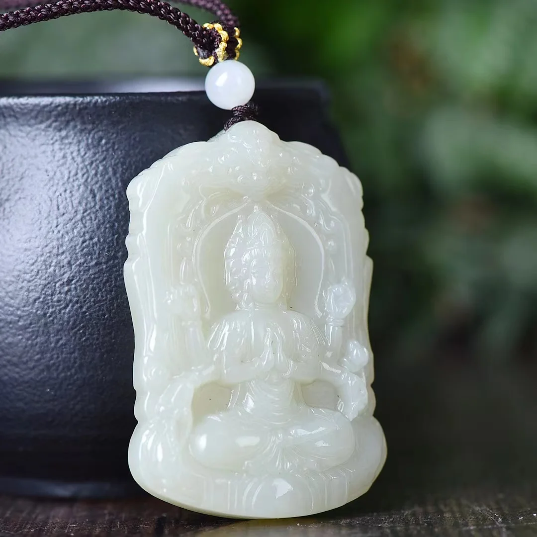 New Exquisite Hetian Jade Thousand-Hand Guanyin Pendant Jewelry 4153#