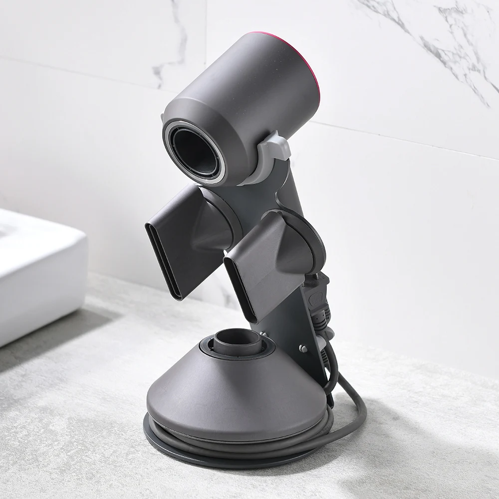 Metal Stand Portable Bracket Hair Dryer Holder Punch Free With Super Magnetic Storage Rack Bathroom Organizer For Dyson