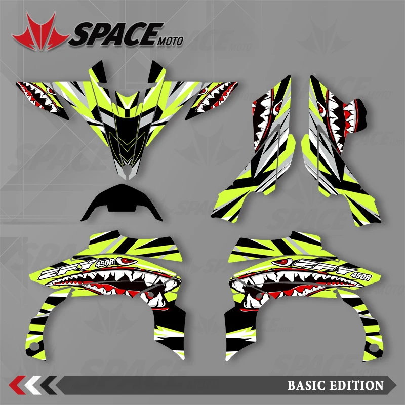 

SPACE полная графика фоновая наклейка наборы номер имя на заказ для Yamaha YFZ450R ATV 2009 2010 2011 2012 2013