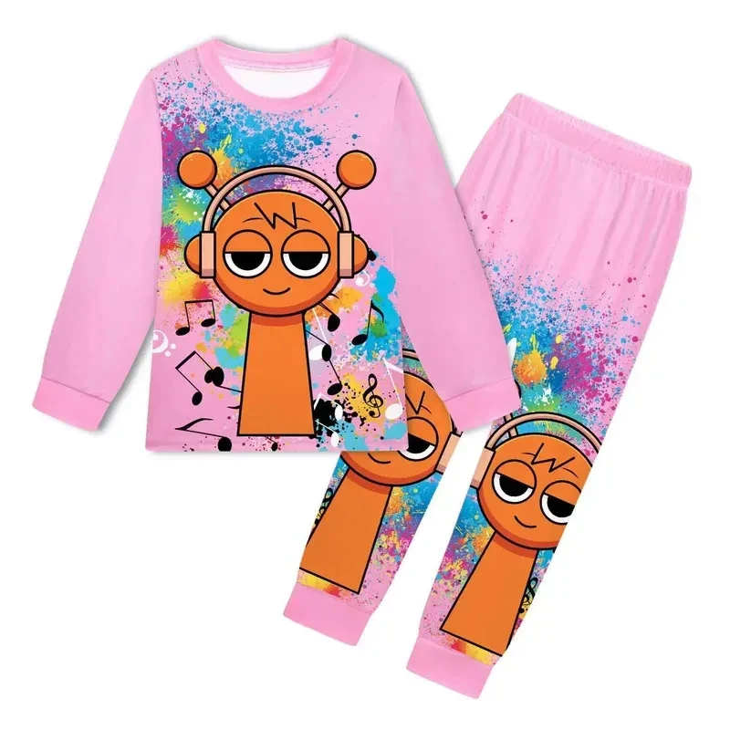 ♥AA Anime Cosplay Sprunki Cartoon Game Children's Clothing Sets Boys Sleepwear Clothes Kids Pajamas Set Baby Girls Cott New 2026 view 2