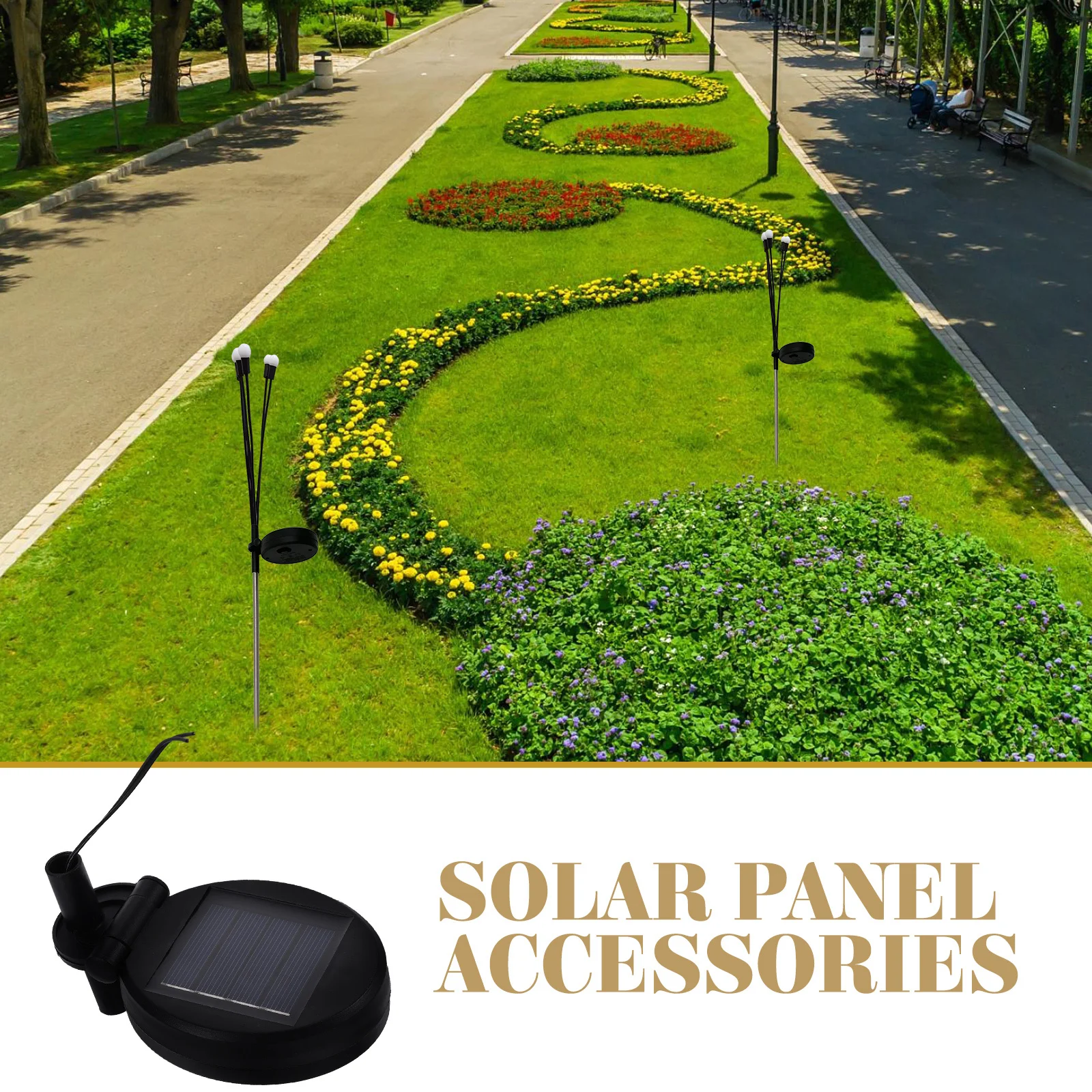 2pcs Solar Panel For Outdoor Lights Replacement Parts Ground Landscape Lighting Accessories Portable Rotatable Solar