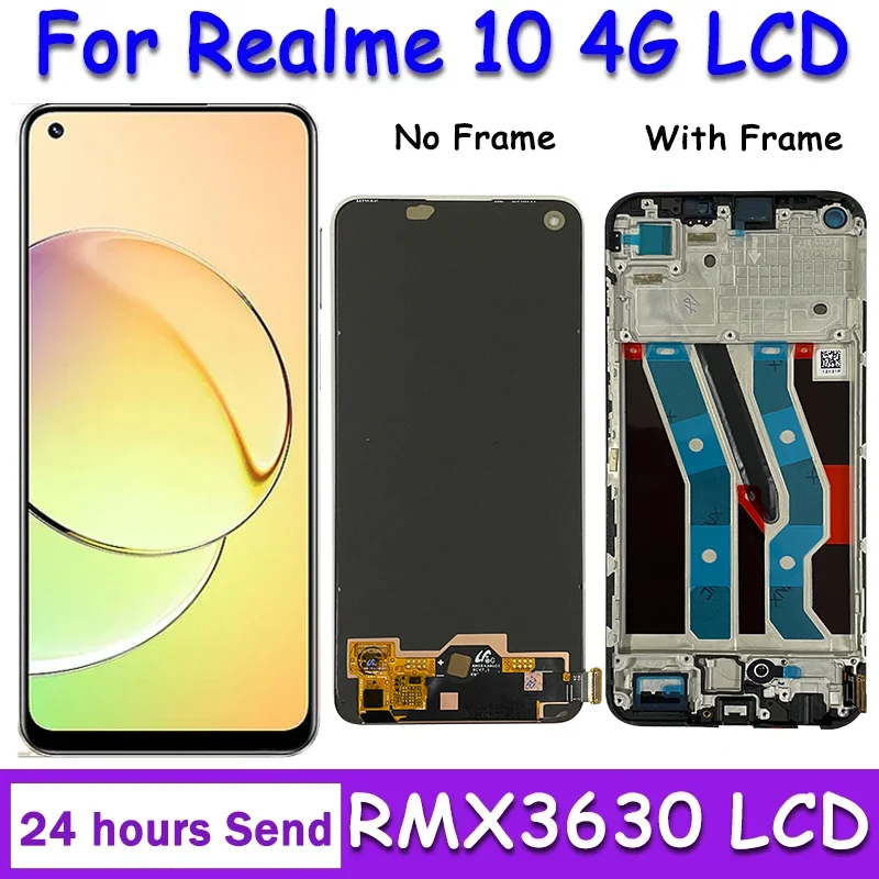 6.4 ”New AMOLED For Oppo Realme 10 RMX3630 LCD Display Screen Touch Panel Digitizer Assembly Realme 10 4G Display