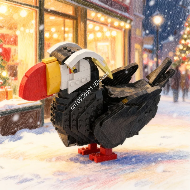 460pcs-moc-creator-tufted-puffin-model-building-blocks-architecture-festival-gifts-diy-toy-creative-idea-education-brick