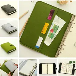 Popular A5 A6 Felt Shell Fabric Notebook Paper Planner Inner Page Ring Binder Stationery Gift Traveler Journal Loose Leaf New
