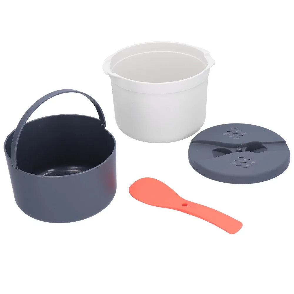 Thick 2L Microwave Rice Cooker PP Material 2-Layer Design Microwave Cookware Set Rice Steamer Pot For Cooking Vegetables