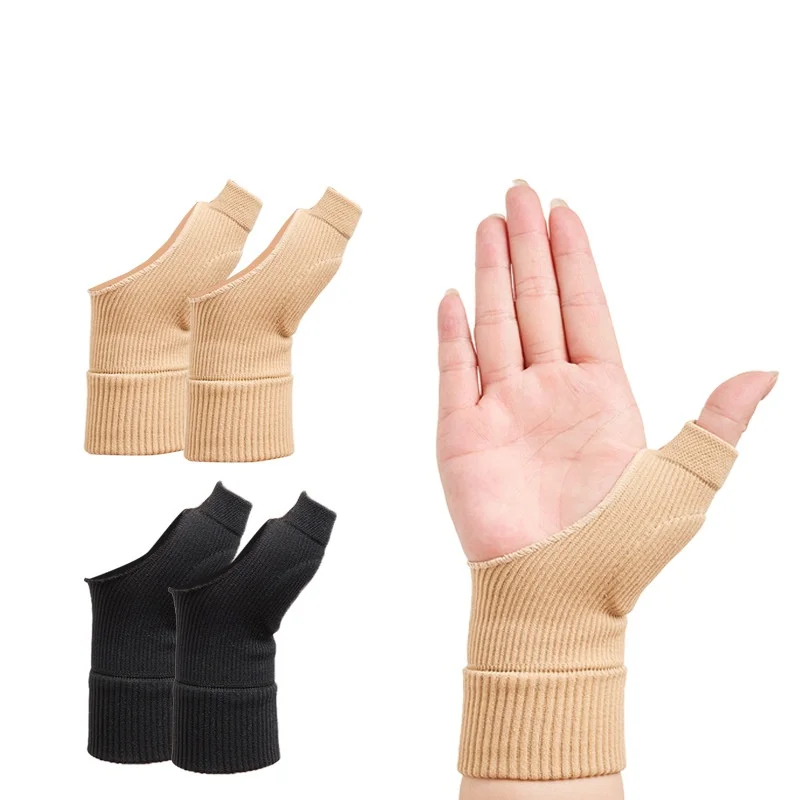 1 زوج تنفس المعصم الإبهام ضغط التهاب المفاصل قفازات الحياكة المعصم دعم هدفين الإبهام إصابة منصات لتخفيف الآلام #5