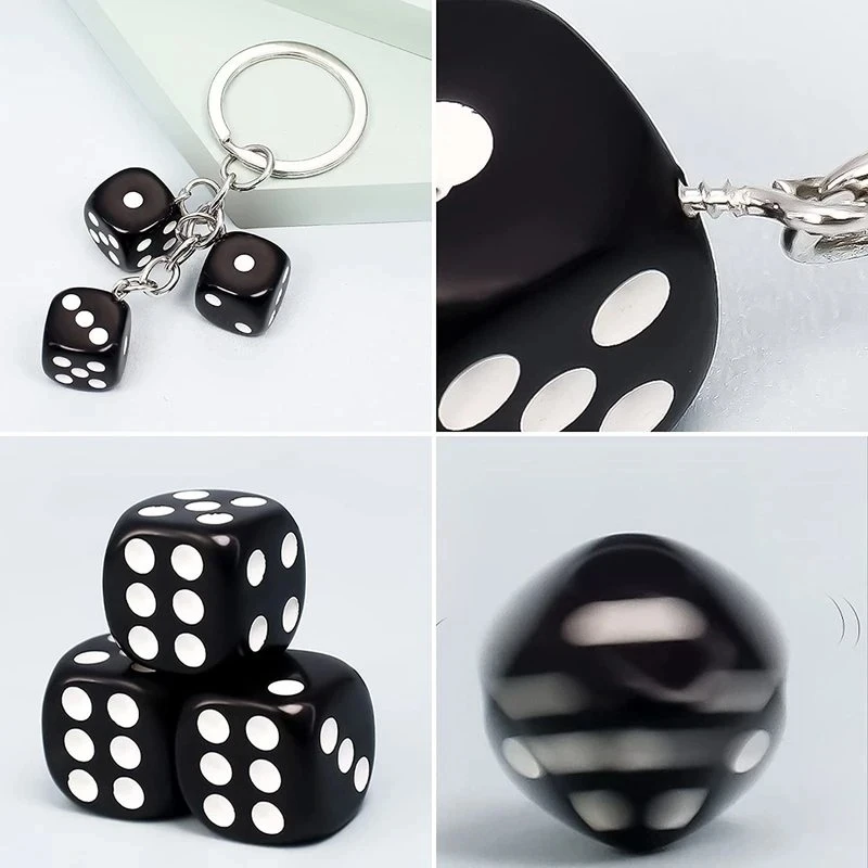 Criativo Colorful Dice Keychain Moda 3D Resina Dice Handbag Pingente Para Mulheres Homens Car Key Holder Key Acessórios Funy Presentes