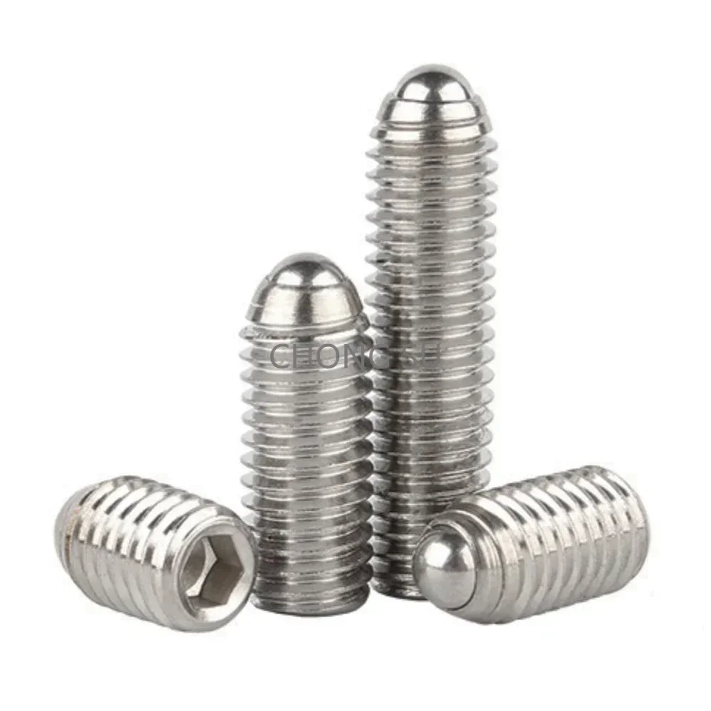 1/2/5 pezzi M2.5 M3 M4 M5 M6 M8-M12 Grado 12.9 Acciaio al carbonio 304 acciaio inossidabile Esagono incassato Molla a sfera Stantuffo Grub Point Set Vite