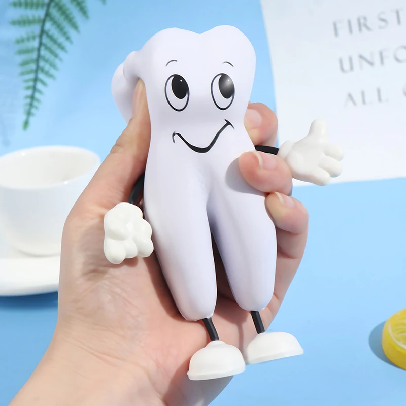 1Pc Tooth-figure Squeeze Toy Soft PU Foam Tooth Doll Model Shape Dentist Gift