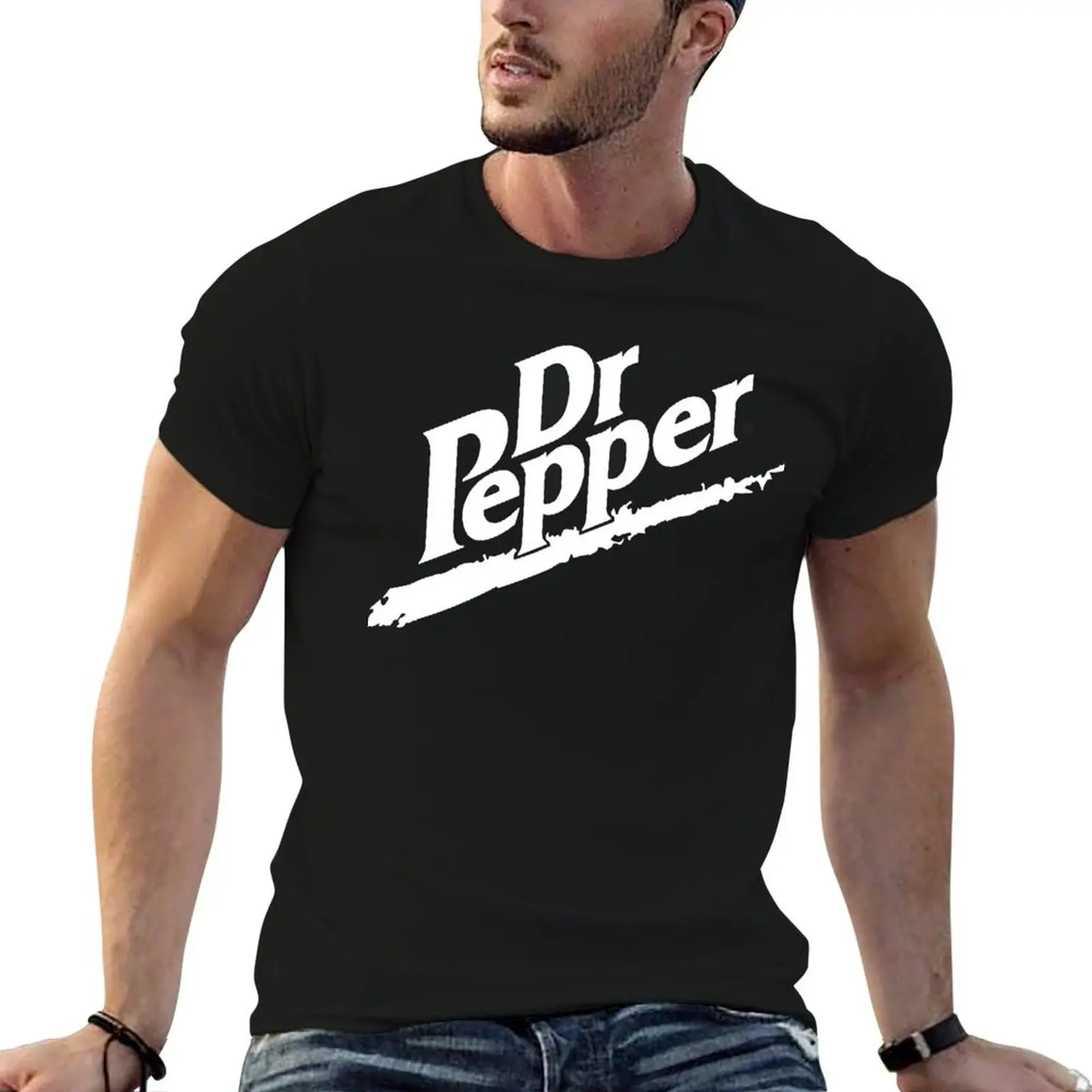 Dr Pepper 90s Maroon Background T-Shirt Utility Work Short Sleeve Top