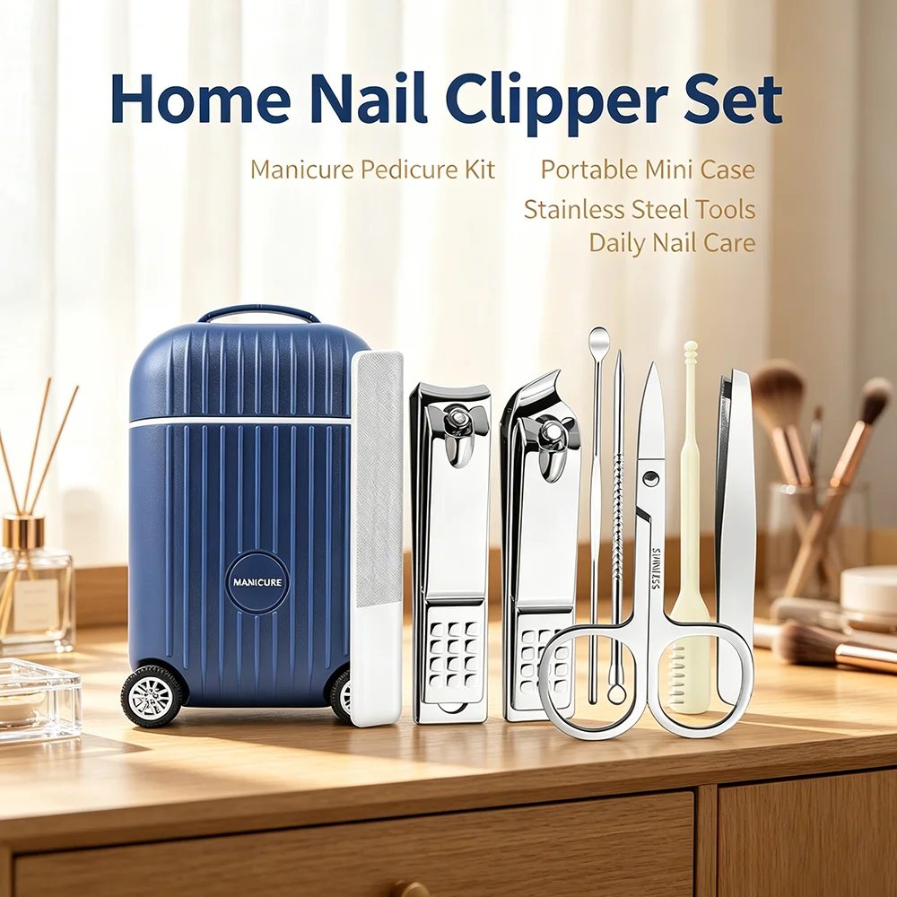 Nail Care Kit Mens - 8종 여행용 미니 휴대용 매니큐어 페디큐어